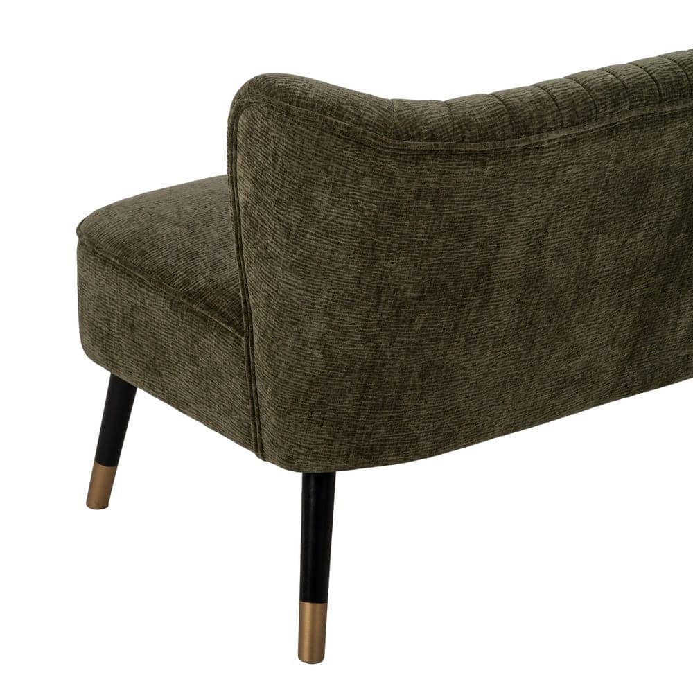 Sofá Verde Compacto en Tejido de Poliéster con Estructura de Madera - Diseño Moderno y Acogedor para Salones y Espacios Pequeños 74 cm - Imagen 10