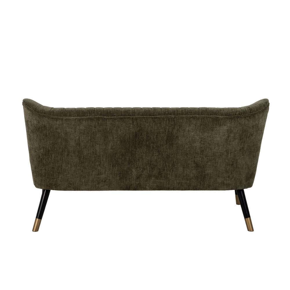 Sofá Verde Compacto en Tejido de Poliéster con Estructura de Madera - Diseño Moderno y Acogedor para Salones y Espacios Pequeños 74 cm - Imagen 3