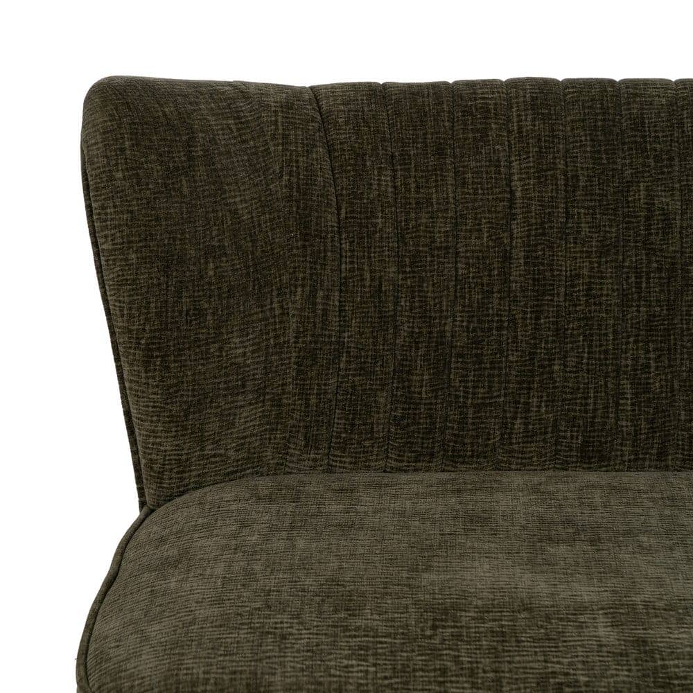 Sofá Verde Compacto en Tejido de Poliéster con Estructura de Madera - Diseño Moderno y Acogedor para Salones y Espacios Pequeños 74 cm - Imagen 5