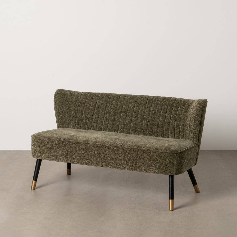 Sofá Verde Compacto en Tejido de Poliéster con Estructura de Madera - Diseño Moderno y Acogedor para Salones y Espacios Pequeños 74 cm - Imagen 13