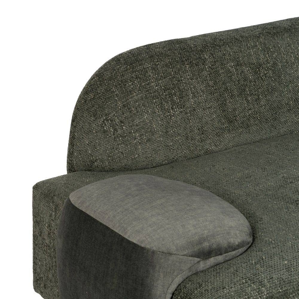 Sofá Verde Tejido de 222 cm para Salón - Diseño Moderno y Confort Superior, Ideal para Decoración Contemporánea - Imagen 4