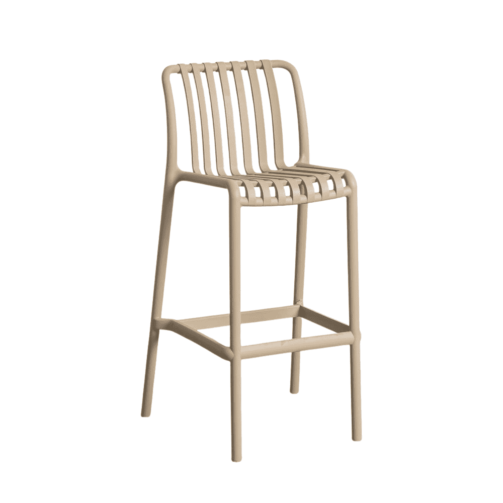 Taburete Beige de Polipropileno Exterior 51x50x102 cm, No Apilable