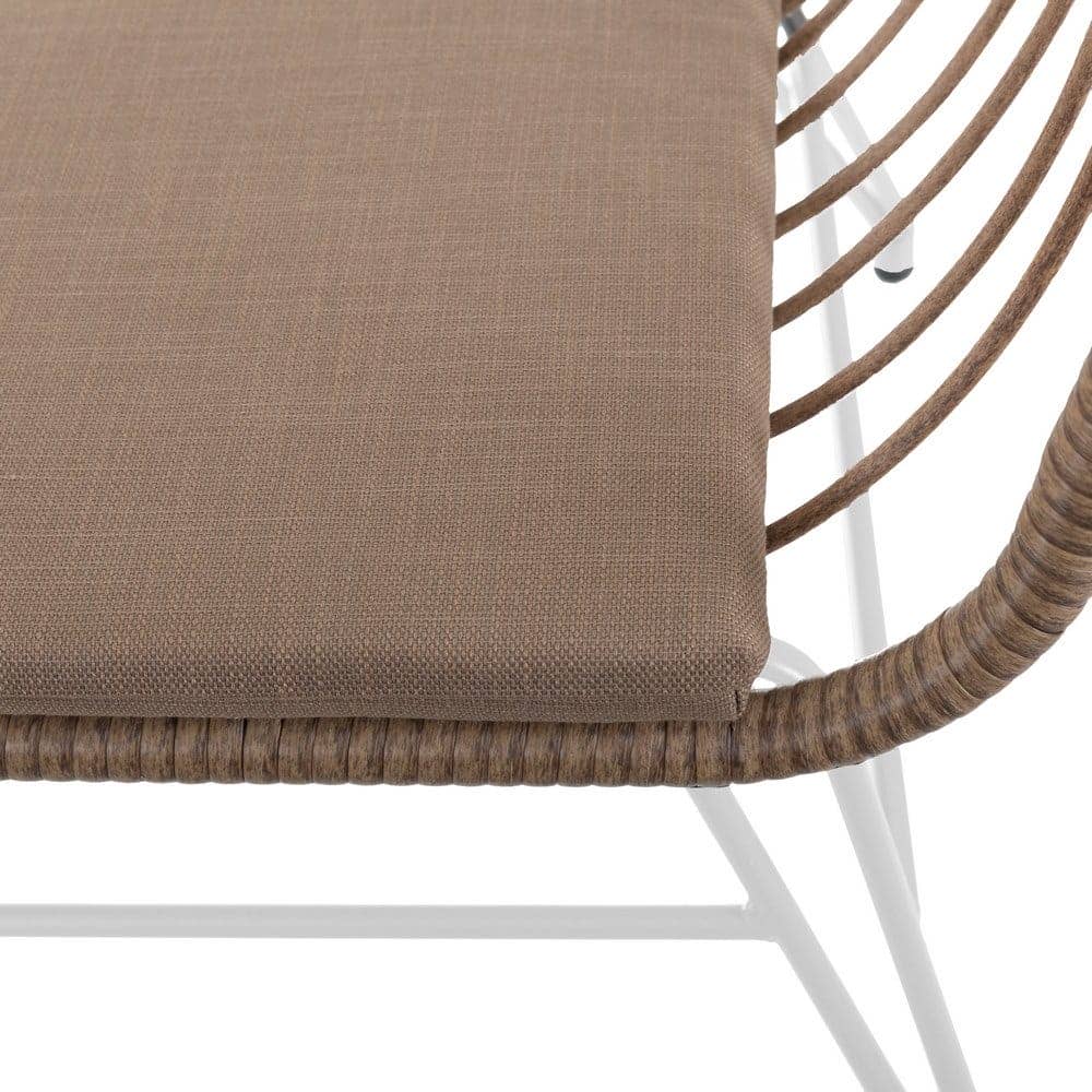 Butaca de Exterior Ariki | Acero y Ratán Blanco - Estilo Relax - Imagen 3