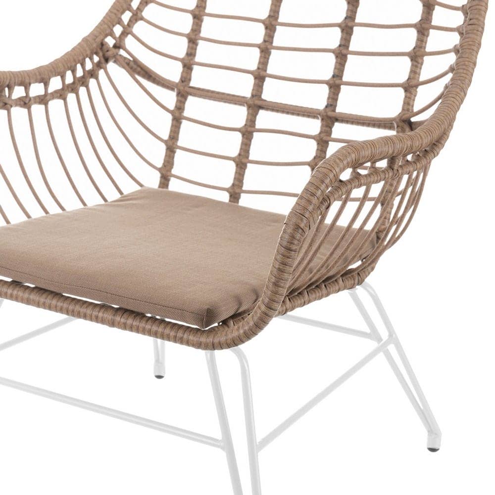 Butaca de Exterior Ariki | Acero y Ratán Blanco - Estilo Relax - Imagen 2