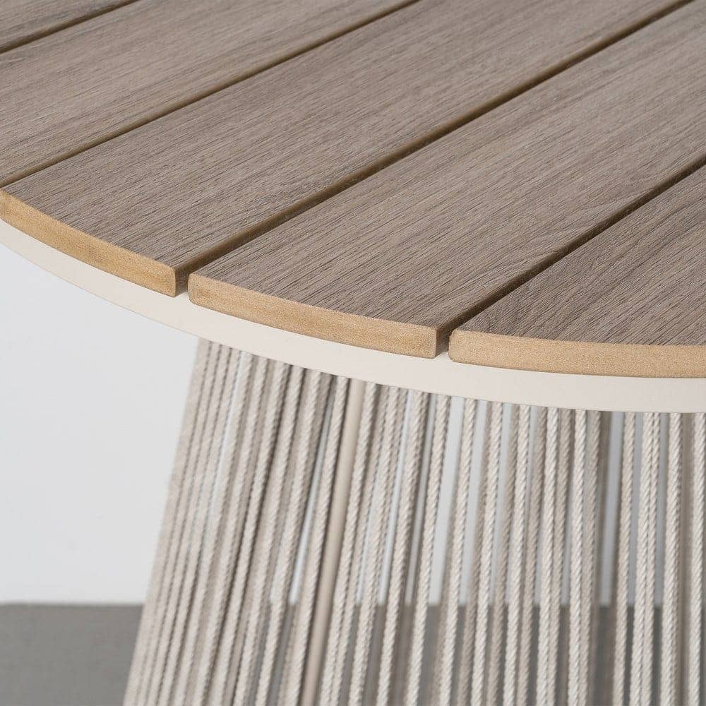 Mesa Alta de Jardín | Acabado Polywood y Ratán - 70x70 cm - Imagen 3