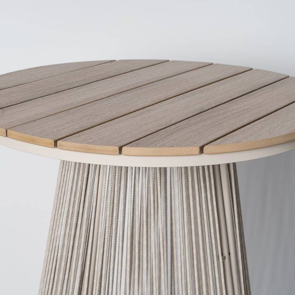 Mesa Alta de Jardín | Acabado Polywood y Ratán - 70x70 cm - Imagen 4