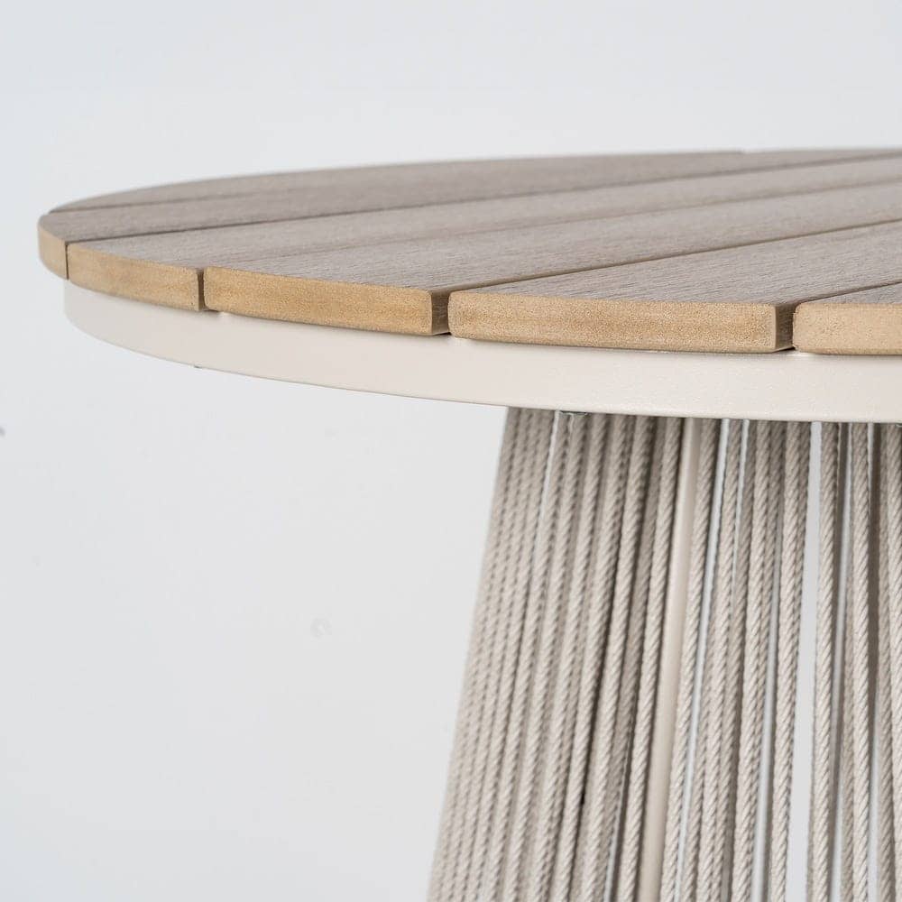 Mesa Alta de Jardín | Acabado Polywood y Ratán - 70x70 cm - Imagen 5