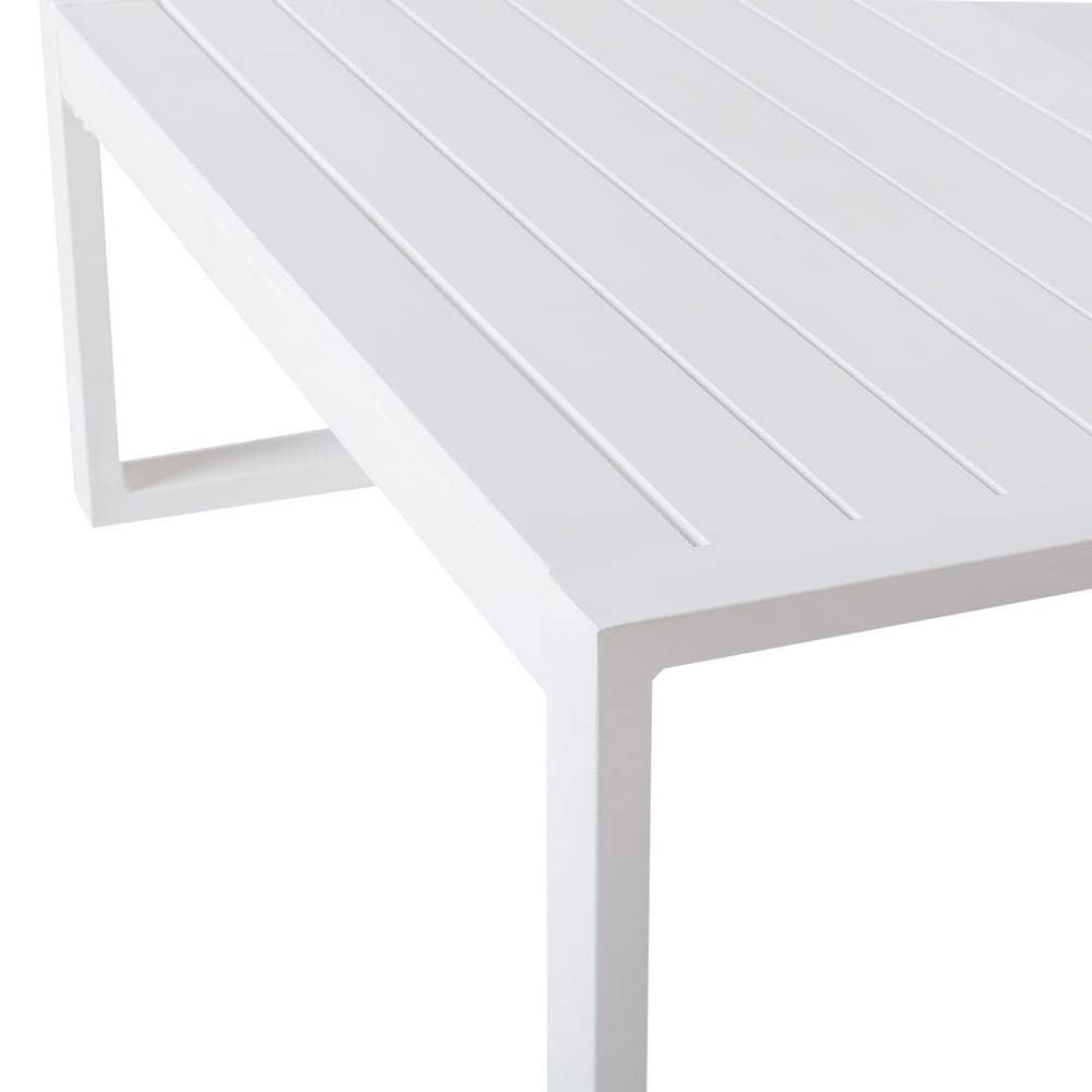 Mesa Baja de Jardín IO | Aluminio Blanco Minimalista - 100x100 cm - Imagen 3