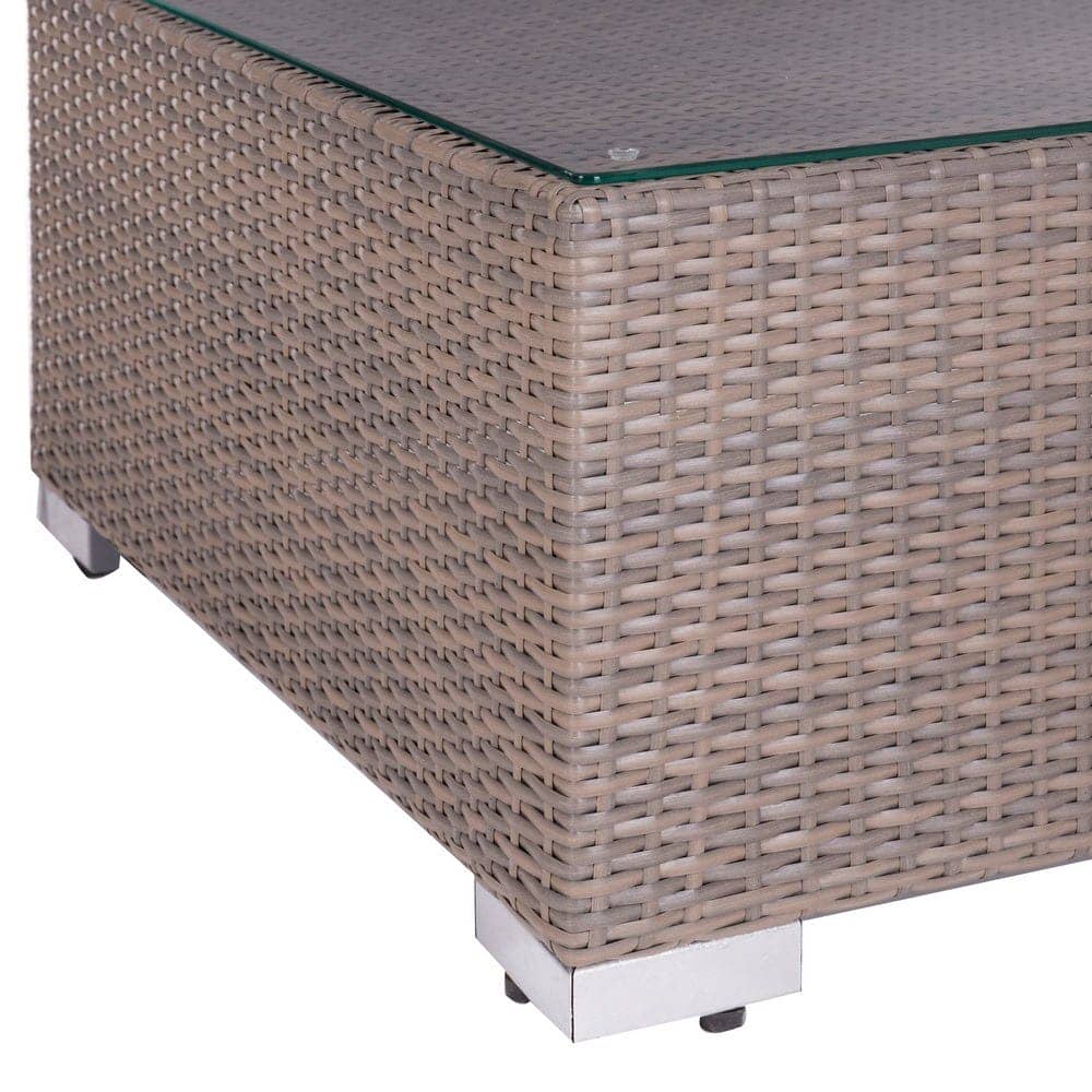 Mesa de Centro Marlene | Ratán Sintético Color Topo - 75x75 cm - Imagen 2