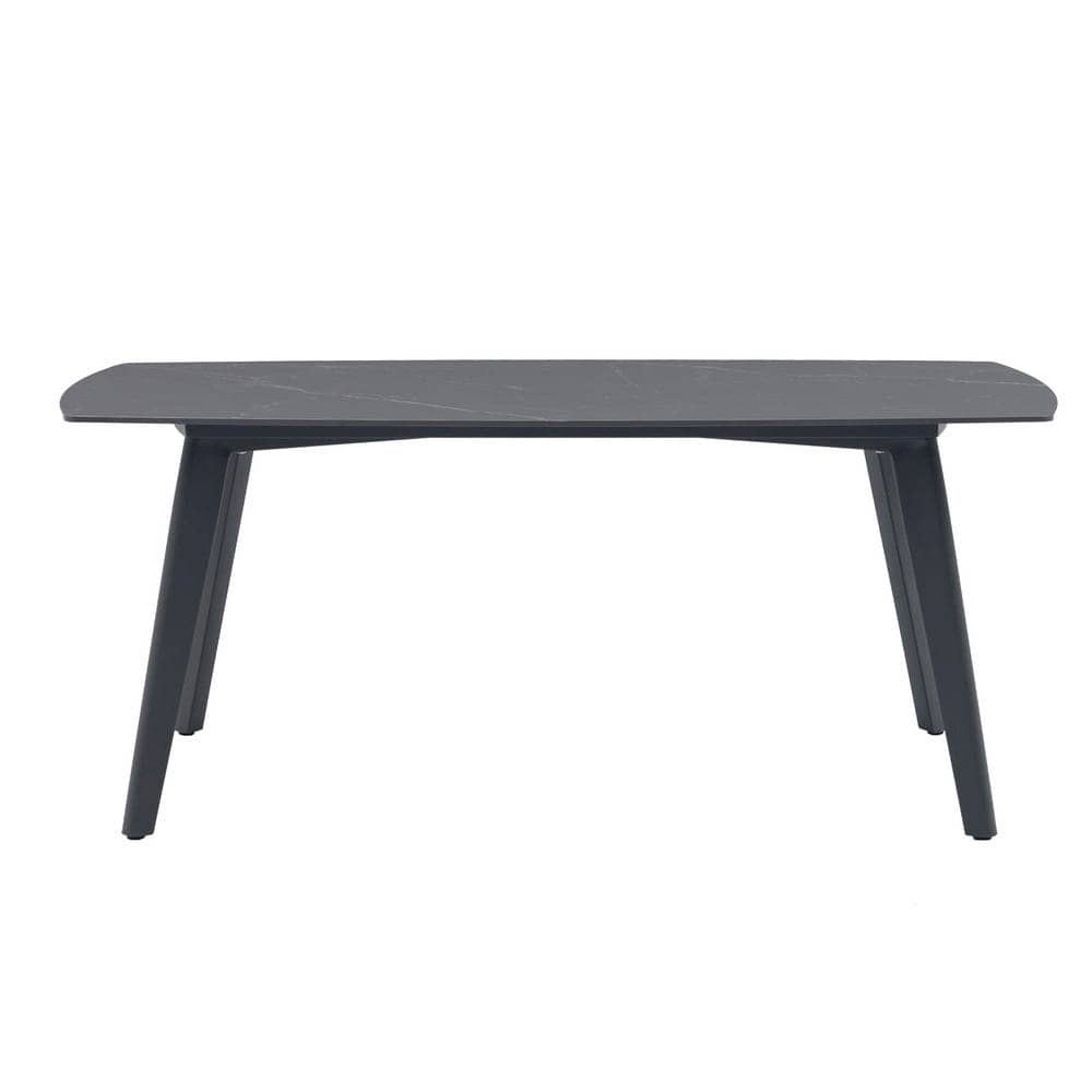 Mesa de Comedor Marín | Tapa Porcelánica Antracita Fossil - 180 cm - Imagen 2