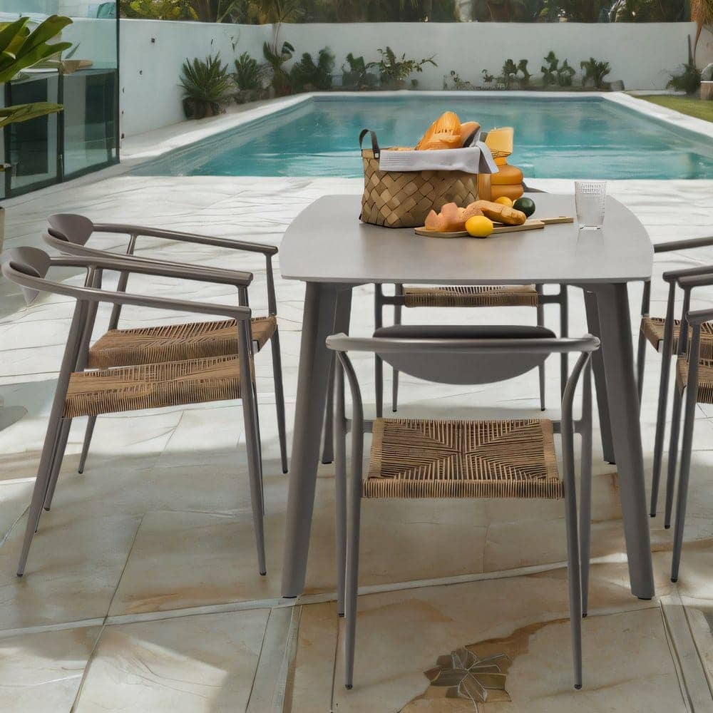 Mesa de Comedor Marín | Tapa Porcelánica Beige Grey-Stone - 180 cm - Imagen 3