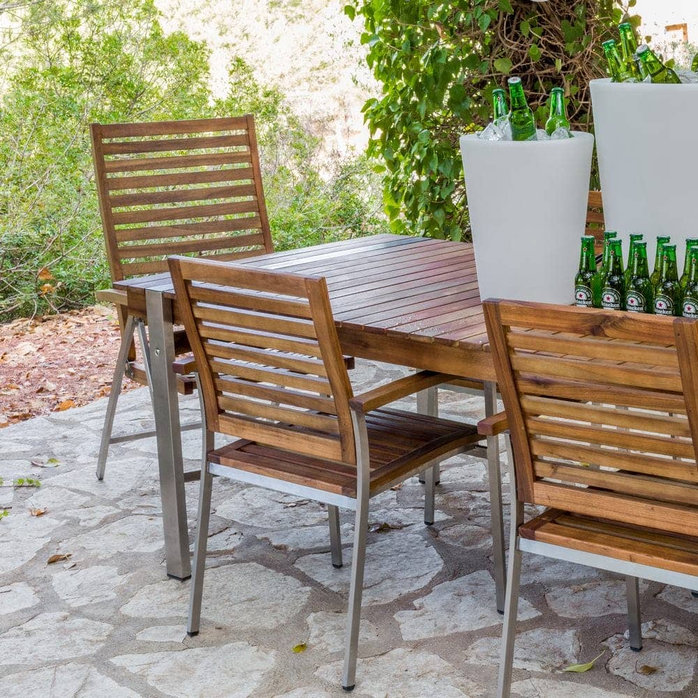 Mesa de Comedor Norah | Madera y Acero Inoxidable | Diseño Moderno - 160x85 cm - Imagen 3