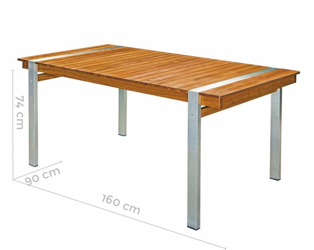 Mesa de Comedor Norah | Madera y Acero Inoxidable | Diseño Moderno - 160x85 cm - Imagen 2