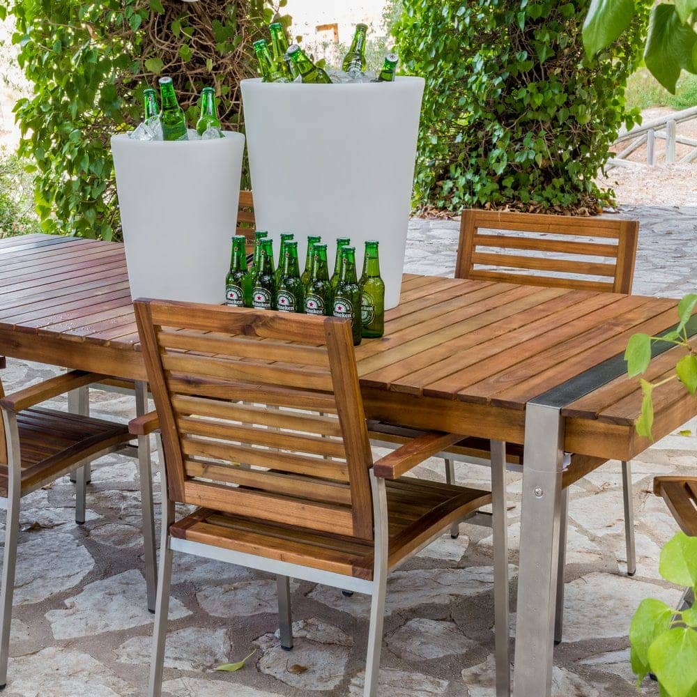 Mesa de Comedor Norah XL | Madera y Acero Inoxidable | Diseño Moderno - 220x100 cm - Imagen 3