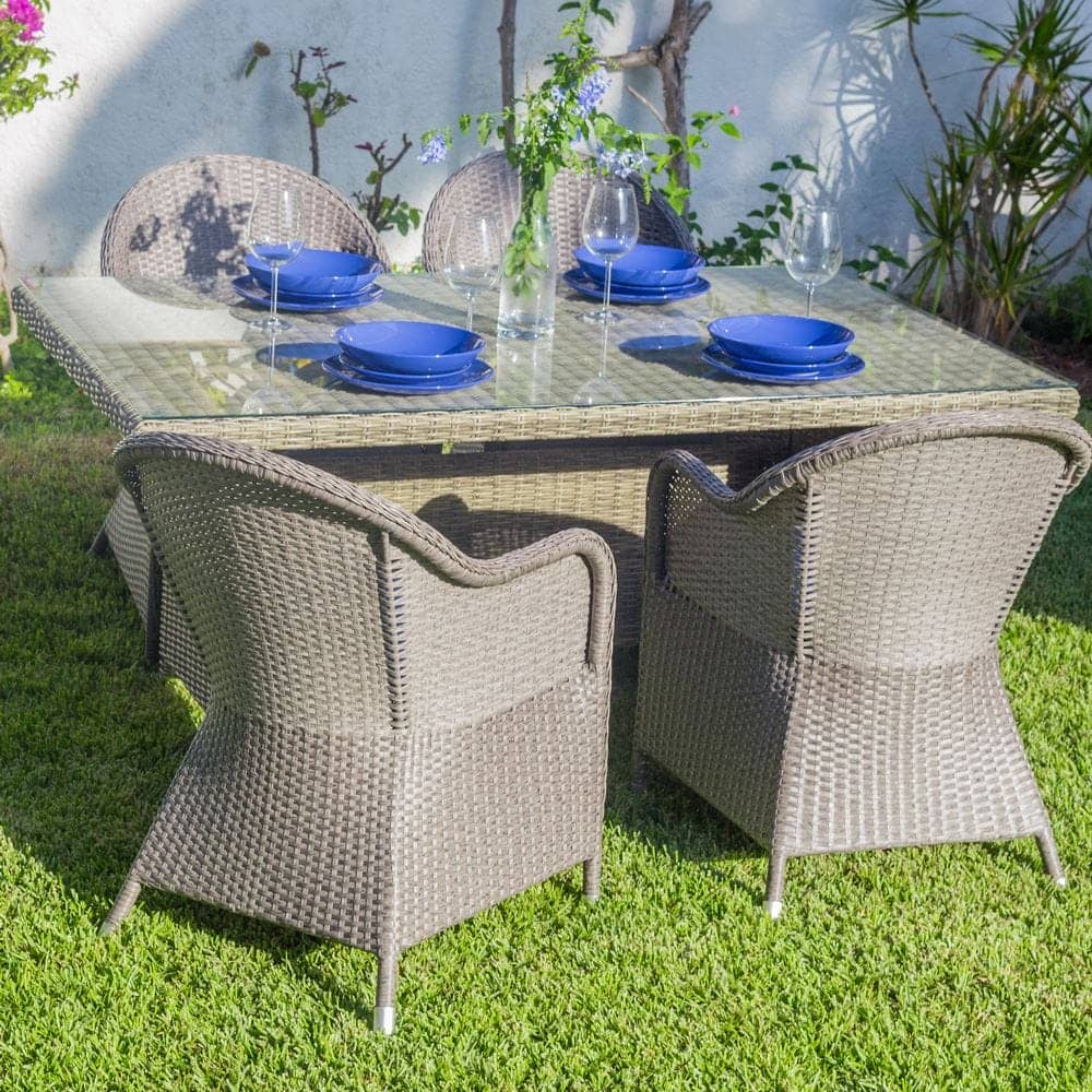 Mesa de Comedor Patsy | Ratán Envejecido de Alta Resistencia - 160x100 cm - Imagen 3