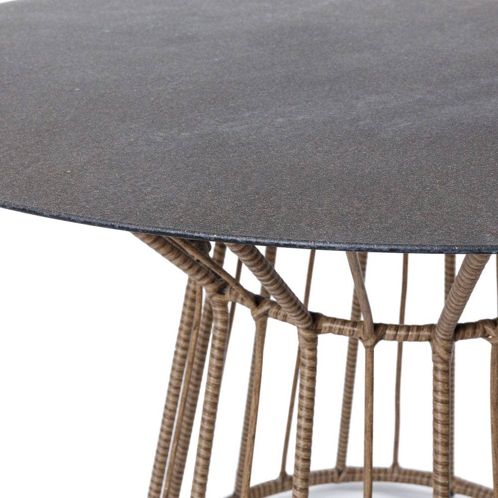Mesa de Comedor Redonda Ariki | Acero y Ratán Sintético - Ø110 cm - Imagen 2