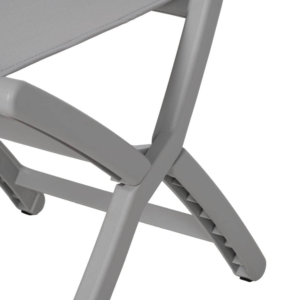Pack de 4 Sillas Plegables Grises para Exteriores Belmar - Comodidad y Estilo en Polipropileno y Textileno - Imagen 12
