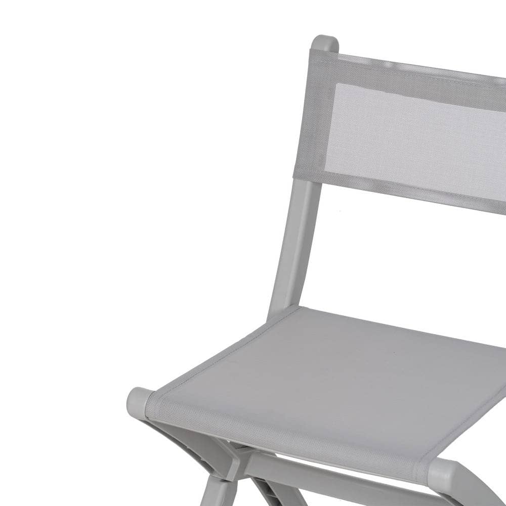 Pack de 4 Sillas Plegables Grises para Exteriores Belmar - Comodidad y Estilo en Polipropileno y Textileno - Imagen 7