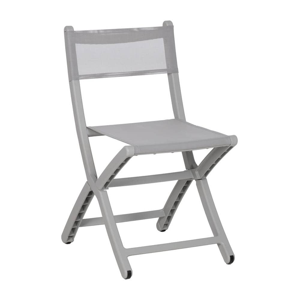 Pack de 4 Sillas Plegables Grises para Exteriores Belmar - Comodidad y Estilo en Polipropileno y Textileno - Imagen 2