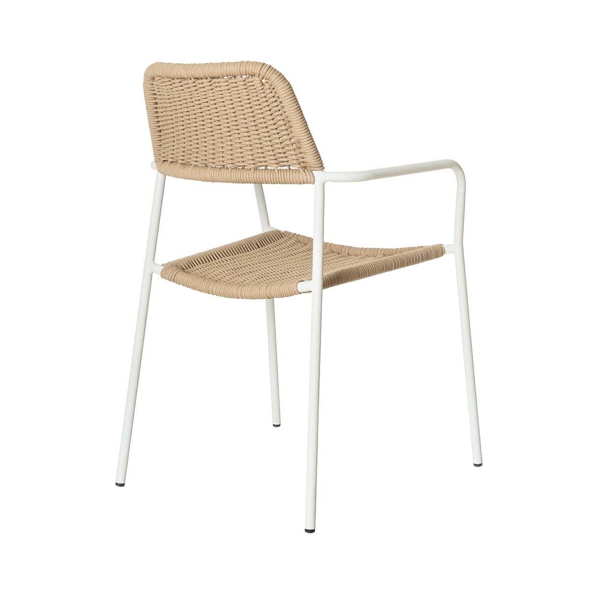 Silla Apilable Milos | Estructura Blanca / Asiento Beige - Imagen 3