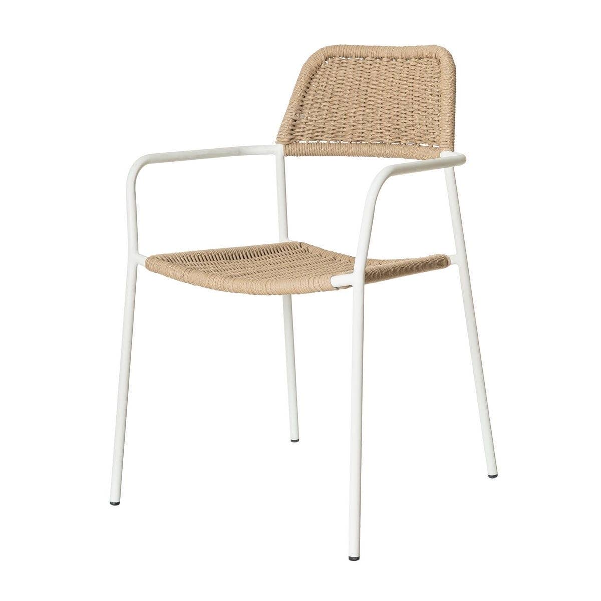 Silla Apilable Milos | Estructura Blanca / Asiento Beige - Imagen 5