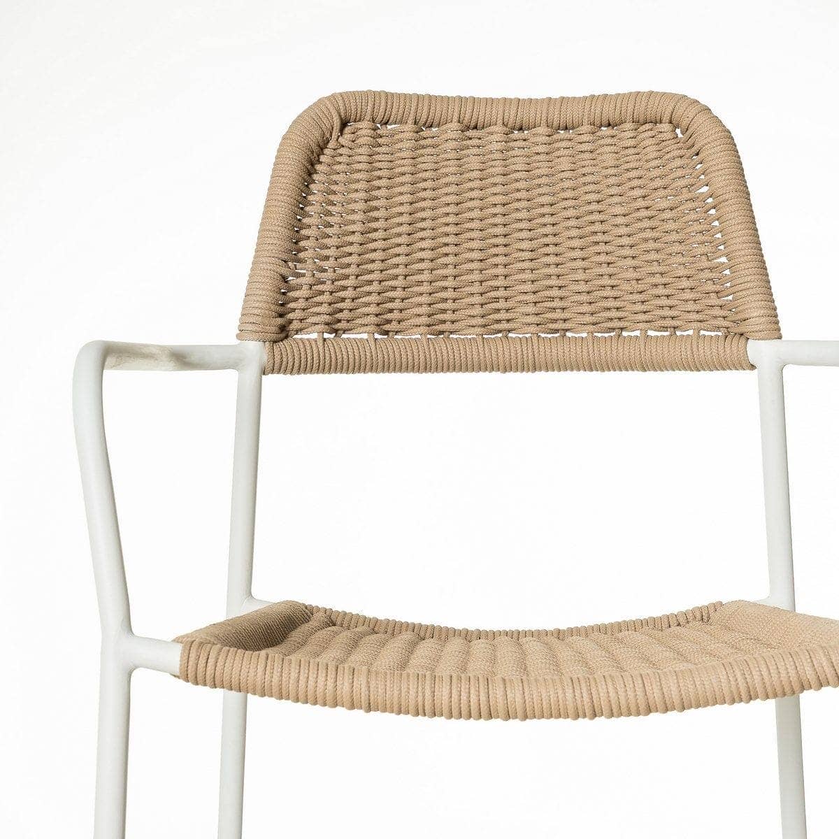 Silla Apilable Milos | Estructura Blanca / Asiento Beige - Imagen 6