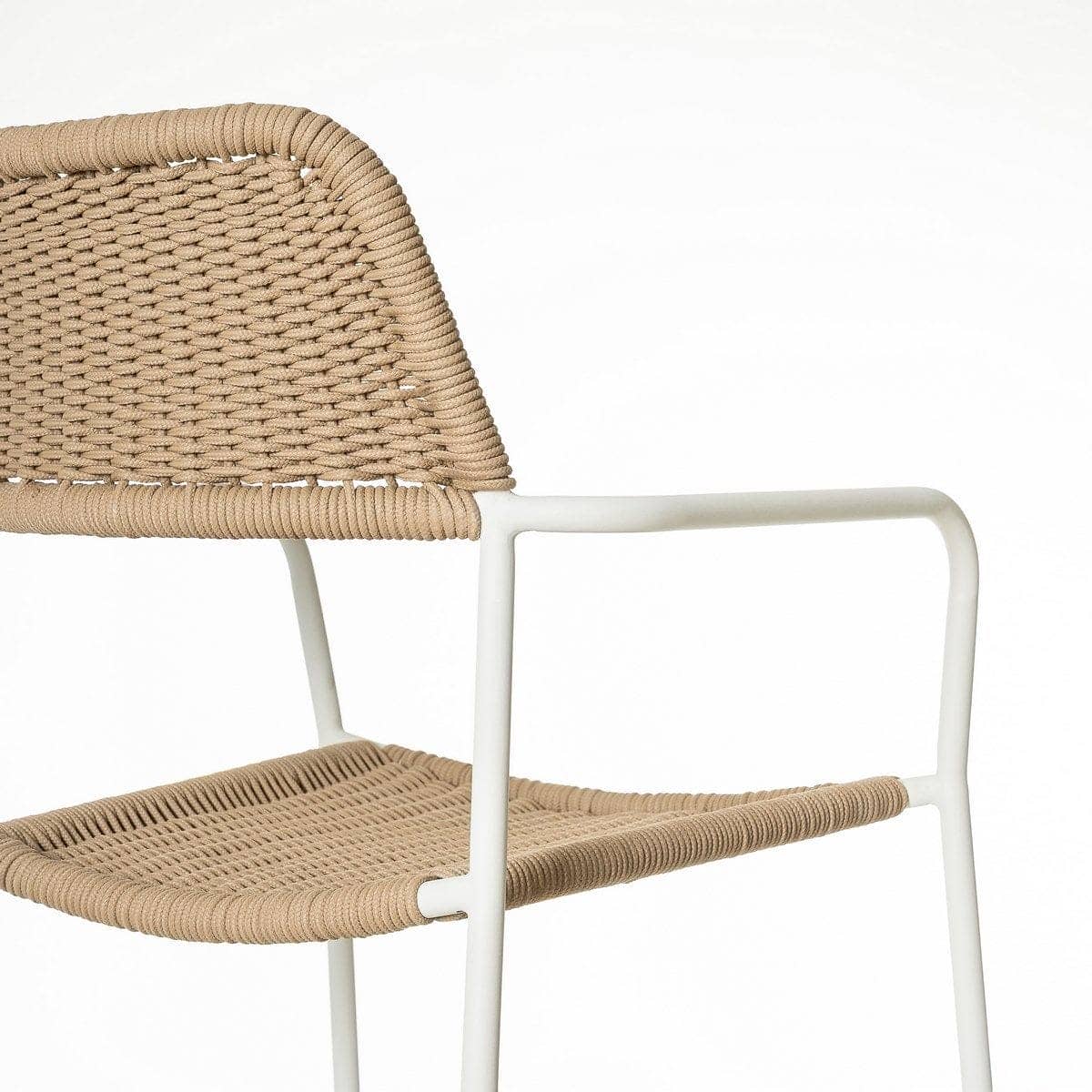 Silla Apilable Milos | Estructura Blanca / Asiento Beige - Imagen 7