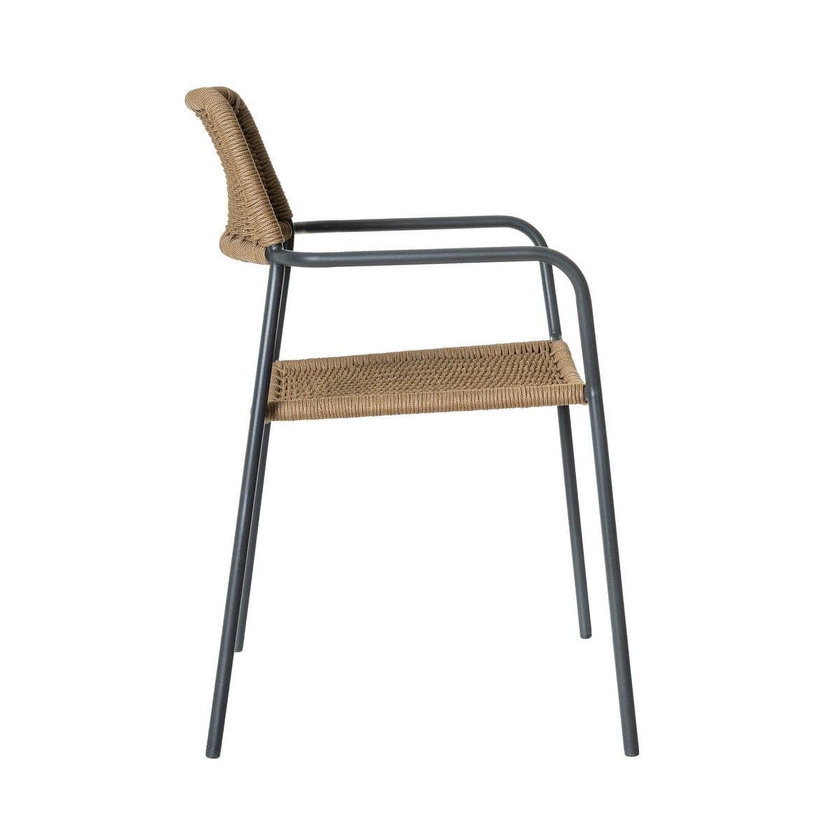 Silla Apilable Milos | Estructura Grafito / Asiento Café - Imagen 2