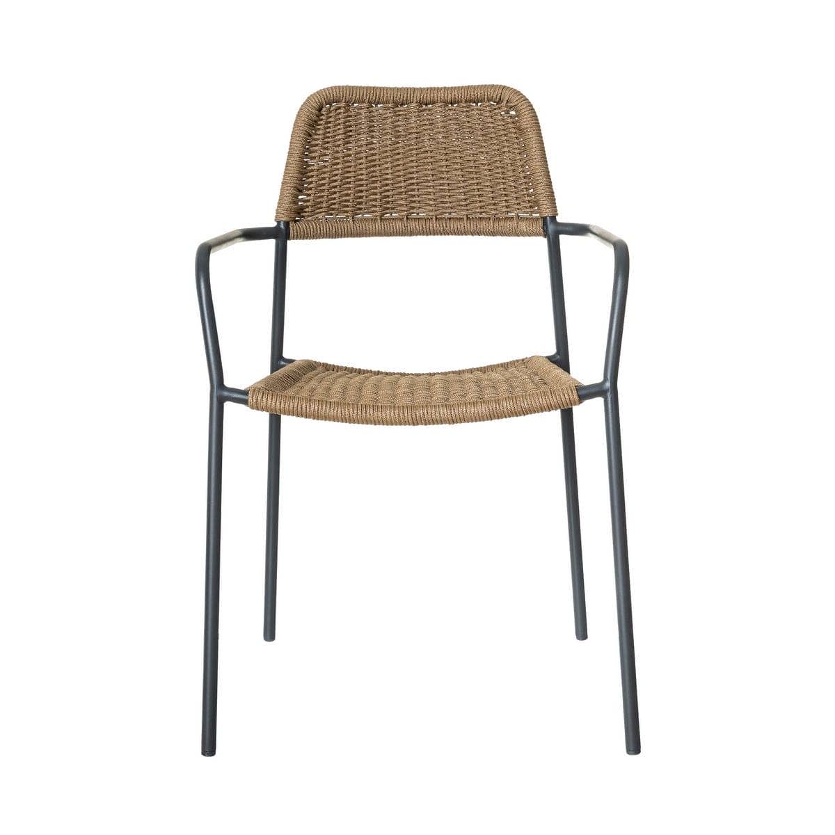 Silla Apilable Milos | Estructura Grafito / Asiento Café - Imagen 4
