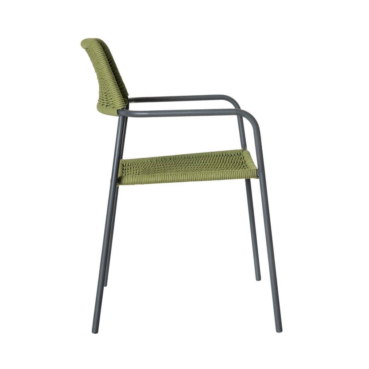 Silla Apilable Milos | Estructura Grafito / Asiento Oliva - Imagen 2