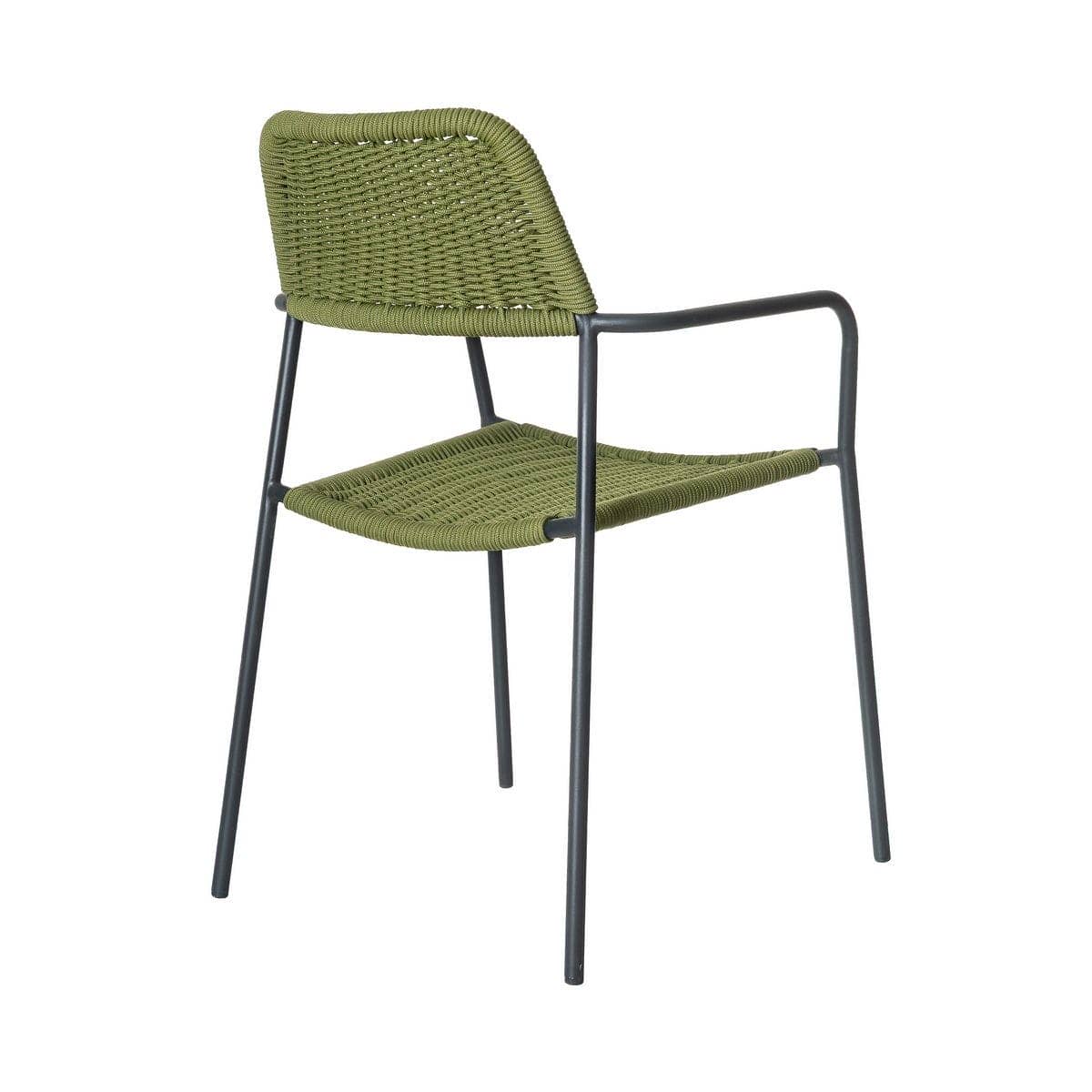 Silla Apilable Milos | Estructura Grafito / Asiento Oliva - Imagen 3
