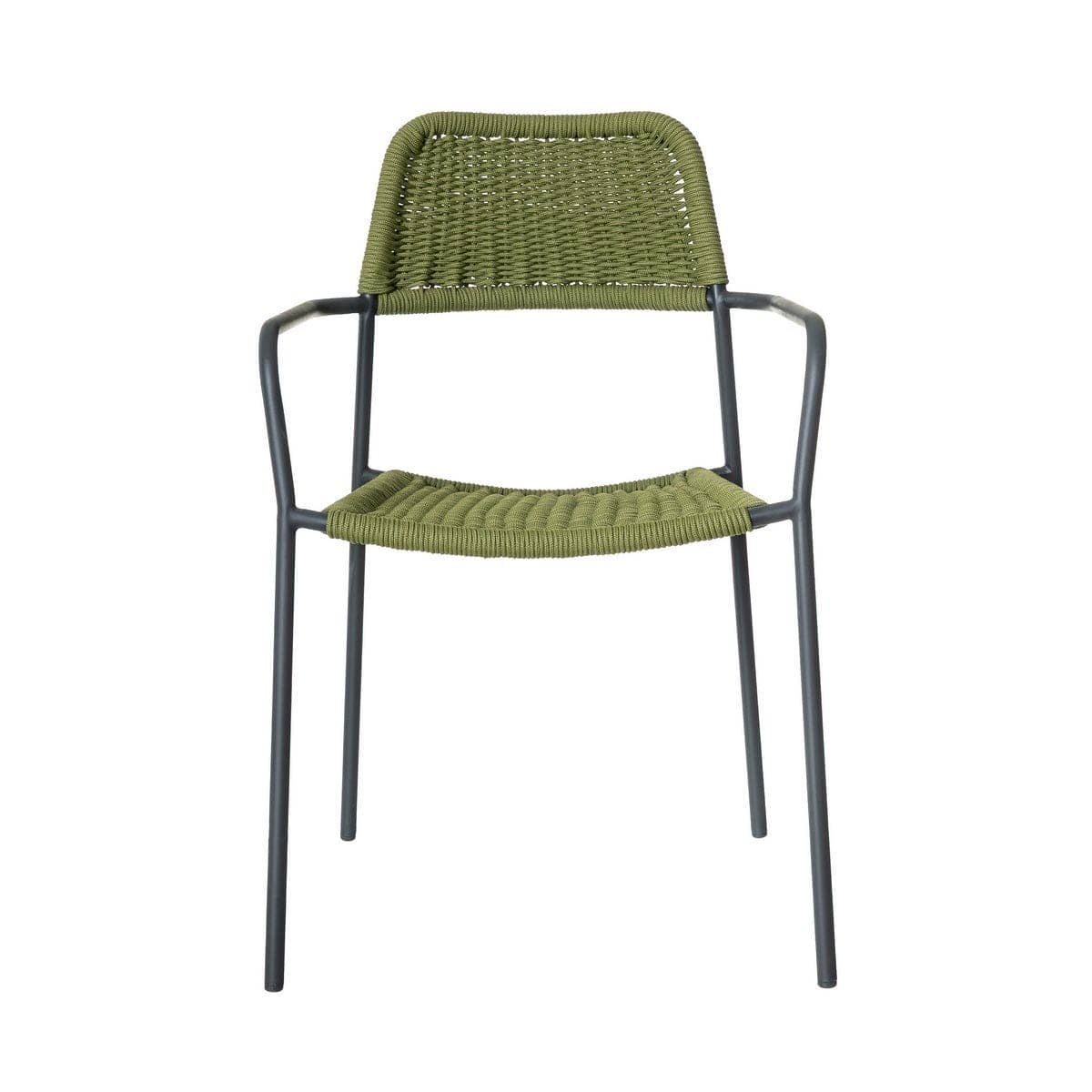 Silla Apilable Milos | Estructura Grafito / Asiento Oliva - Imagen 4