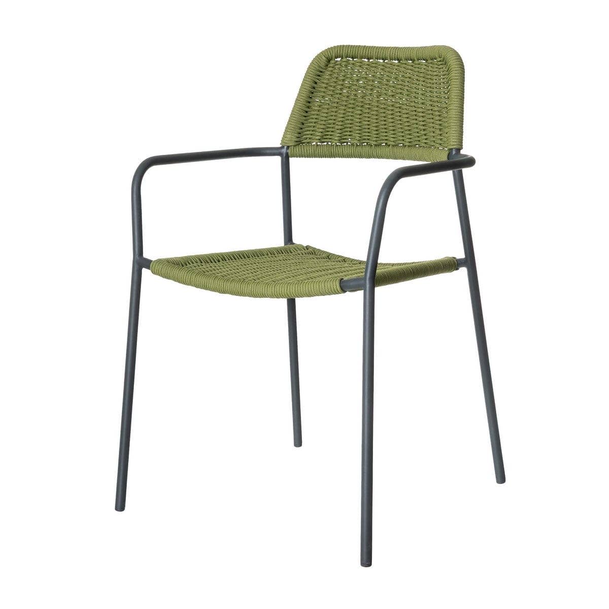 Silla Apilable Milos | Estructura Grafito / Asiento Oliva - Imagen 5