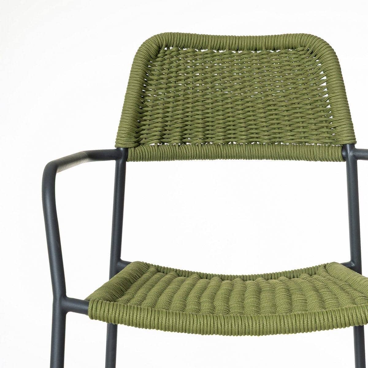 Silla Apilable Milos | Estructura Grafito / Asiento Oliva - Imagen 6