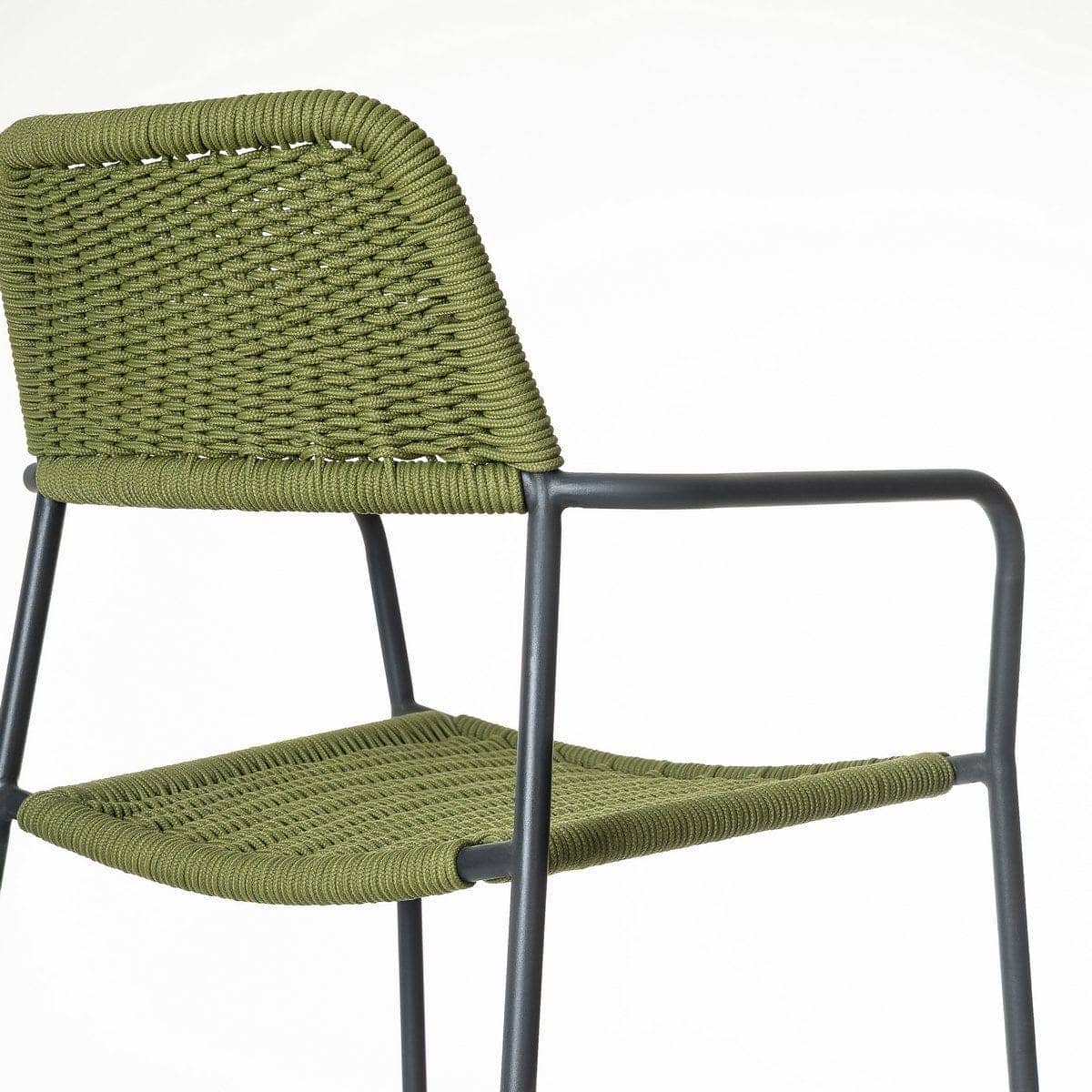 Silla Apilable Milos | Estructura Grafito / Asiento Oliva - Imagen 7
