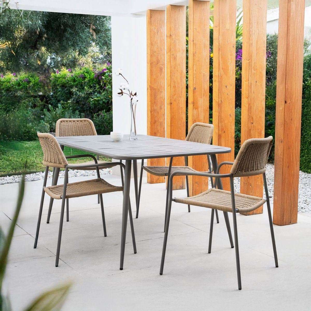 Silla Apilable Milos | Estructura Limo / Asiento Beige - Imagen 10