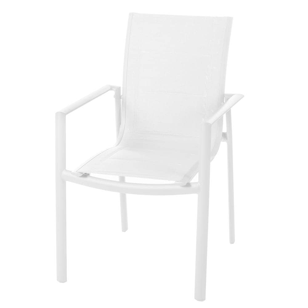 Pack de 2 Sillas de Terraza Apilable Stella | Aluminio Lacado Blanco - Imagen 5