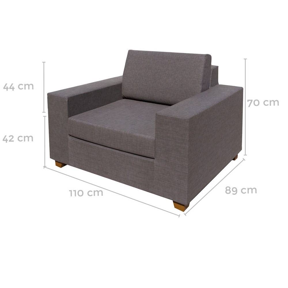 Sillón de Exterior IO | Aluminio y Textileno Color Topo - Diseño Confort - Imagen 2