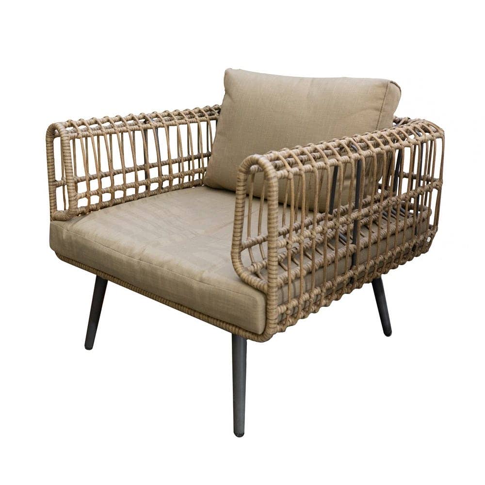 Sillón Individual Ariki | Acero y Ratán para Exterior - 83 cm - Imagen 2