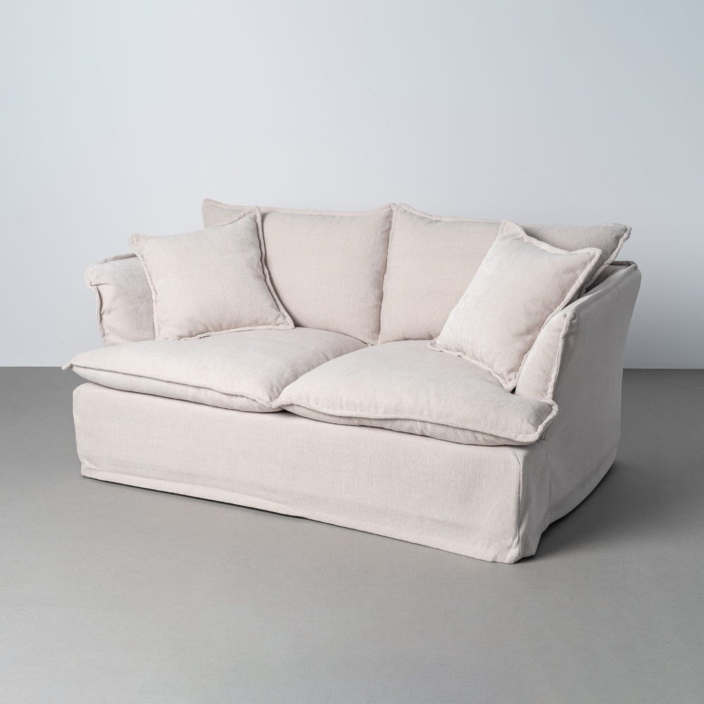Sofá 2 plazas crema de tela para salón moderno – 181 x 103 x 72 cm - Imagen 11