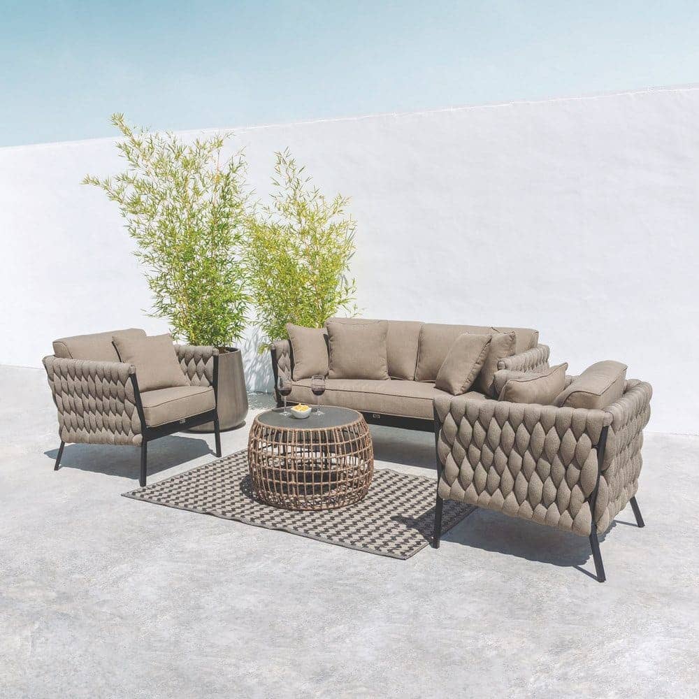 Sofá de Jardín 2 Plazas Rebecca | Aluminio Premium Color Topo - 176 cm - Imagen 7