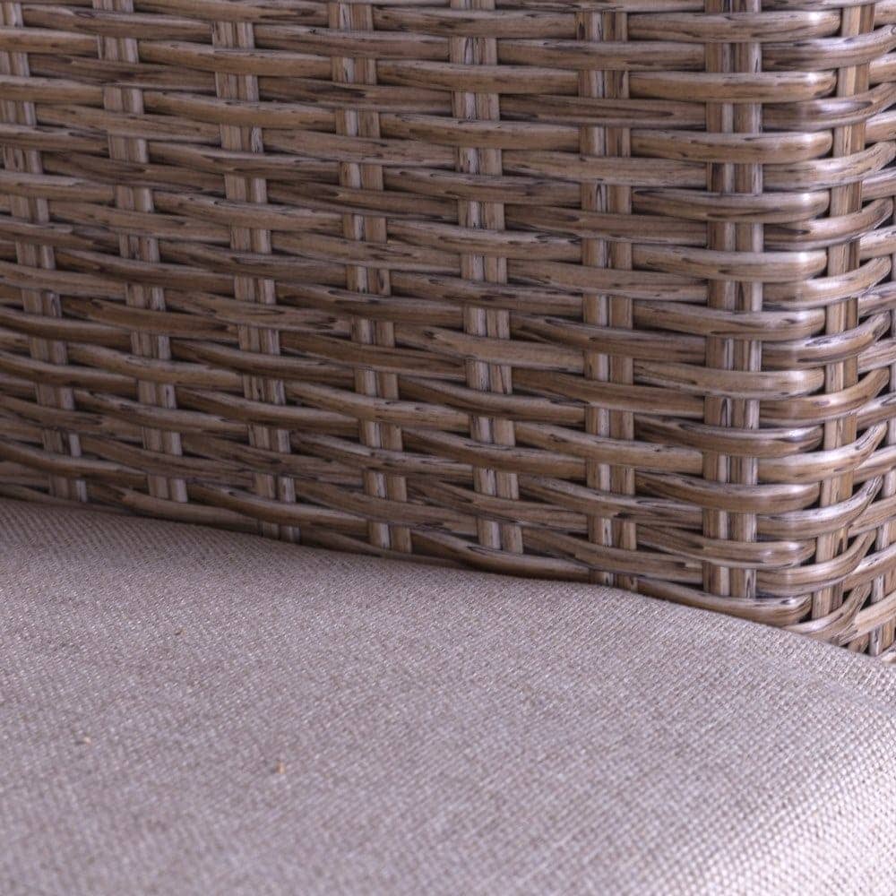 Sofá de Jardín 3 Plazas Estilo Natural | Ratán y Madera - 220 cm - Imagen 6