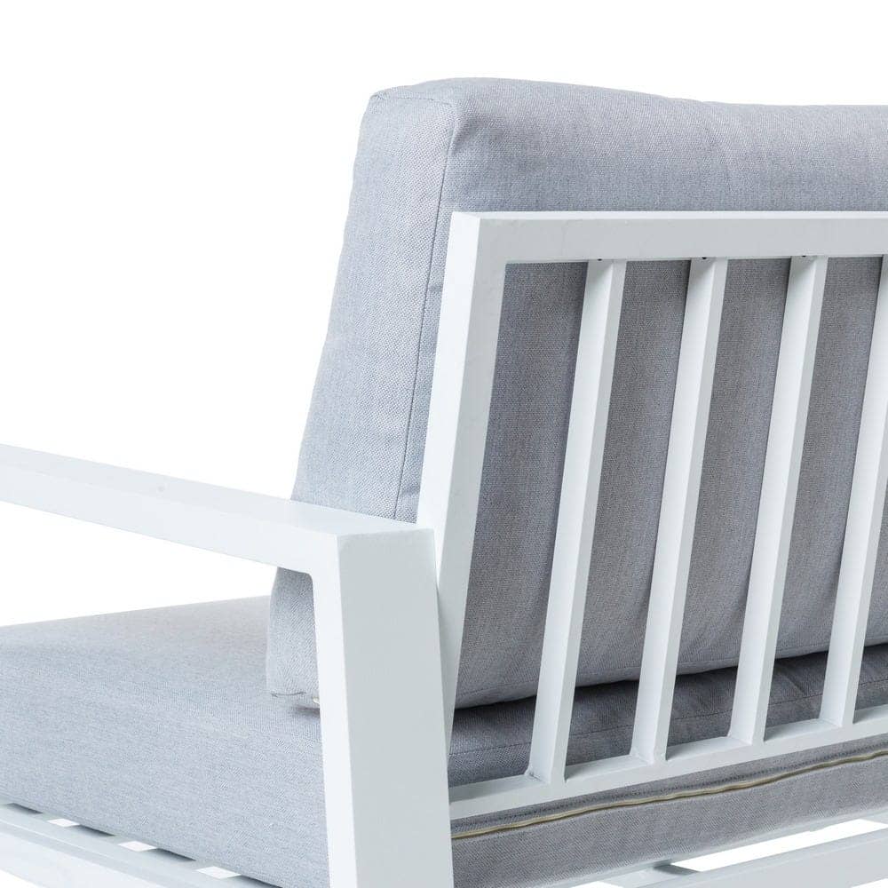 Sofá Rinconera Thais | Aluminio Blanco Resistente Exterior - 195x195 cm - Imagen 3