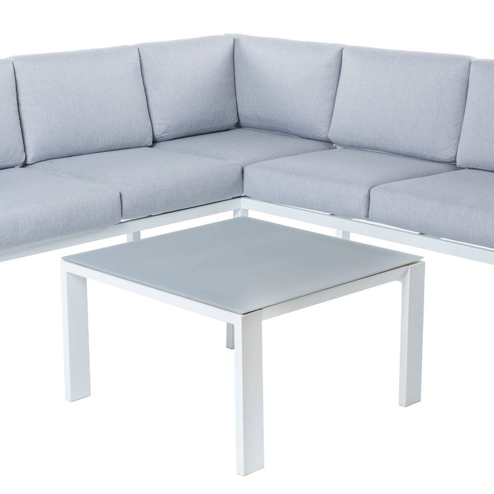Sofá Rinconera Thais | Aluminio Blanco Resistente Exterior - 195x195 cm - Imagen 5