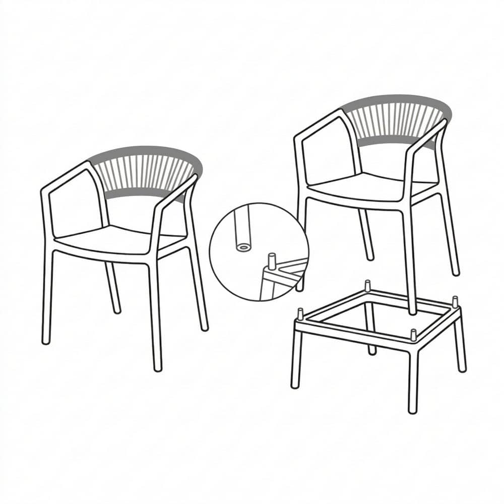 Taburete Alto Contract | Polipropileno para Barras de Exterior - Blanco - Imagen 13