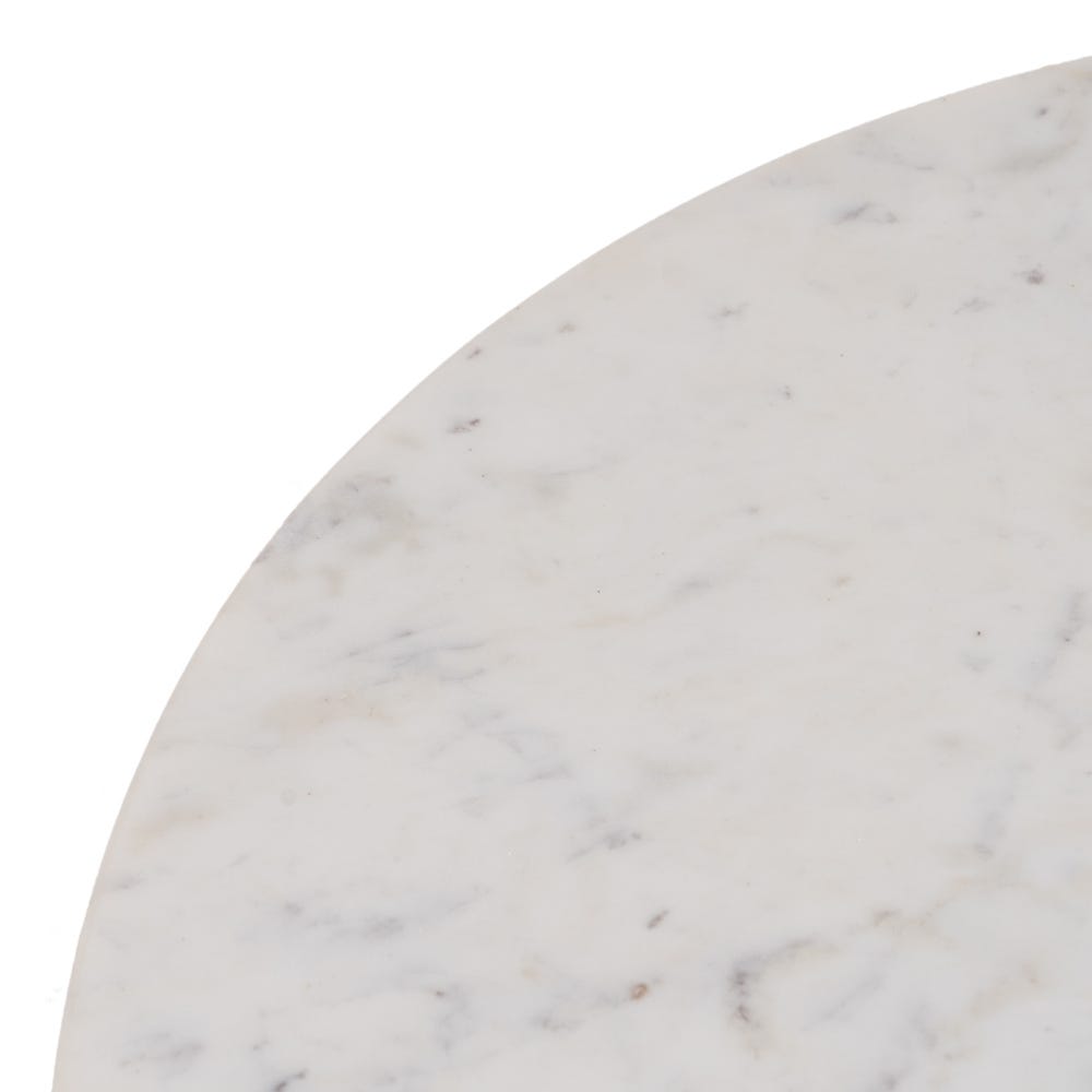 Mesa Centro Natural-Blanco Mármol/Madera 80 x 80 x 40 cm - Imagen 3