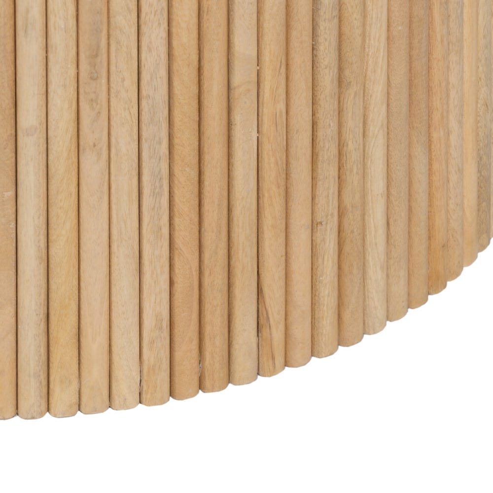 Mesa Centro Natural-Blanco Mármol/Madera 80 x 80 x 40 cm - Imagen 7
