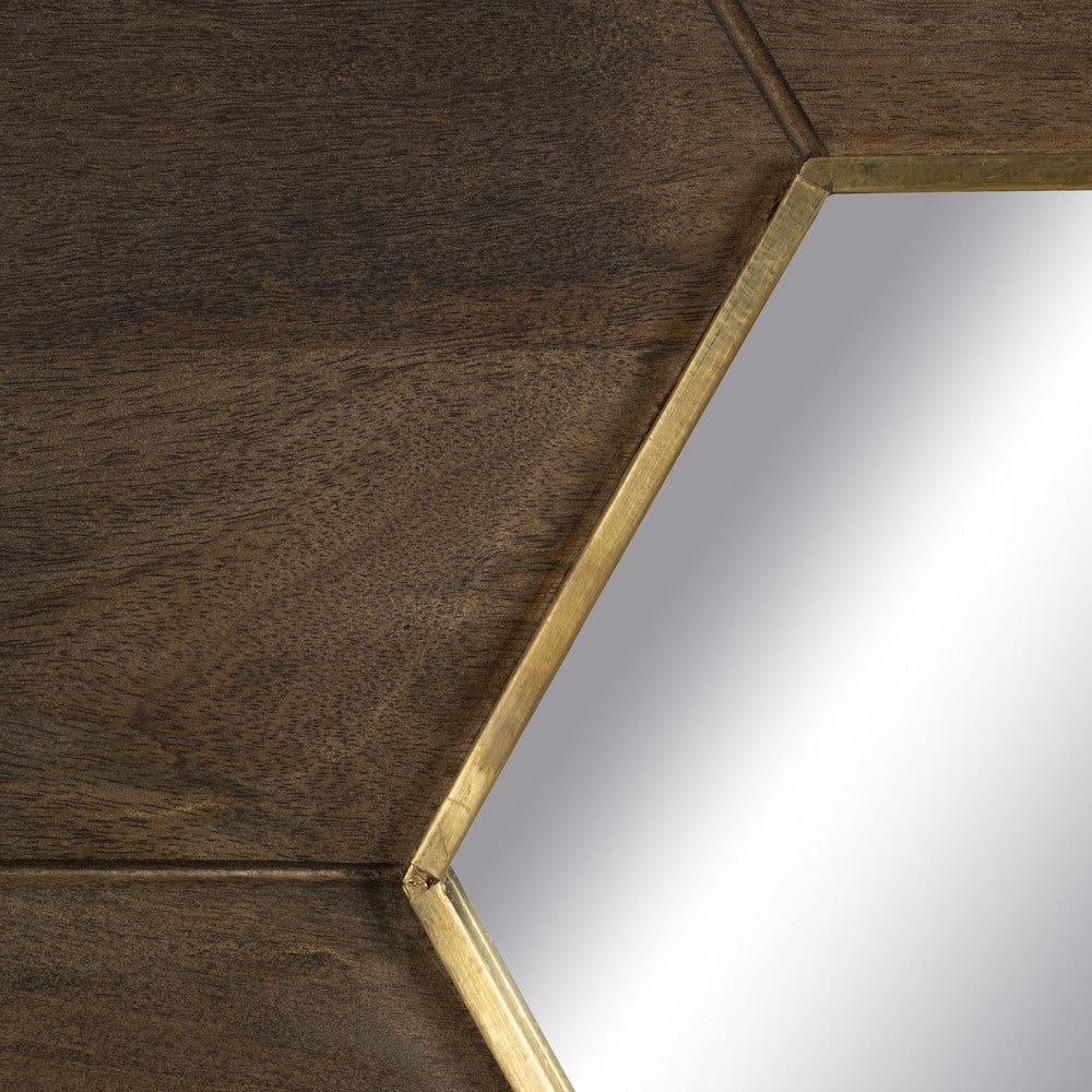 Espejo Marrón Madera De Mango Decoración 90 x 3 x 90 cm - Imagen 4
