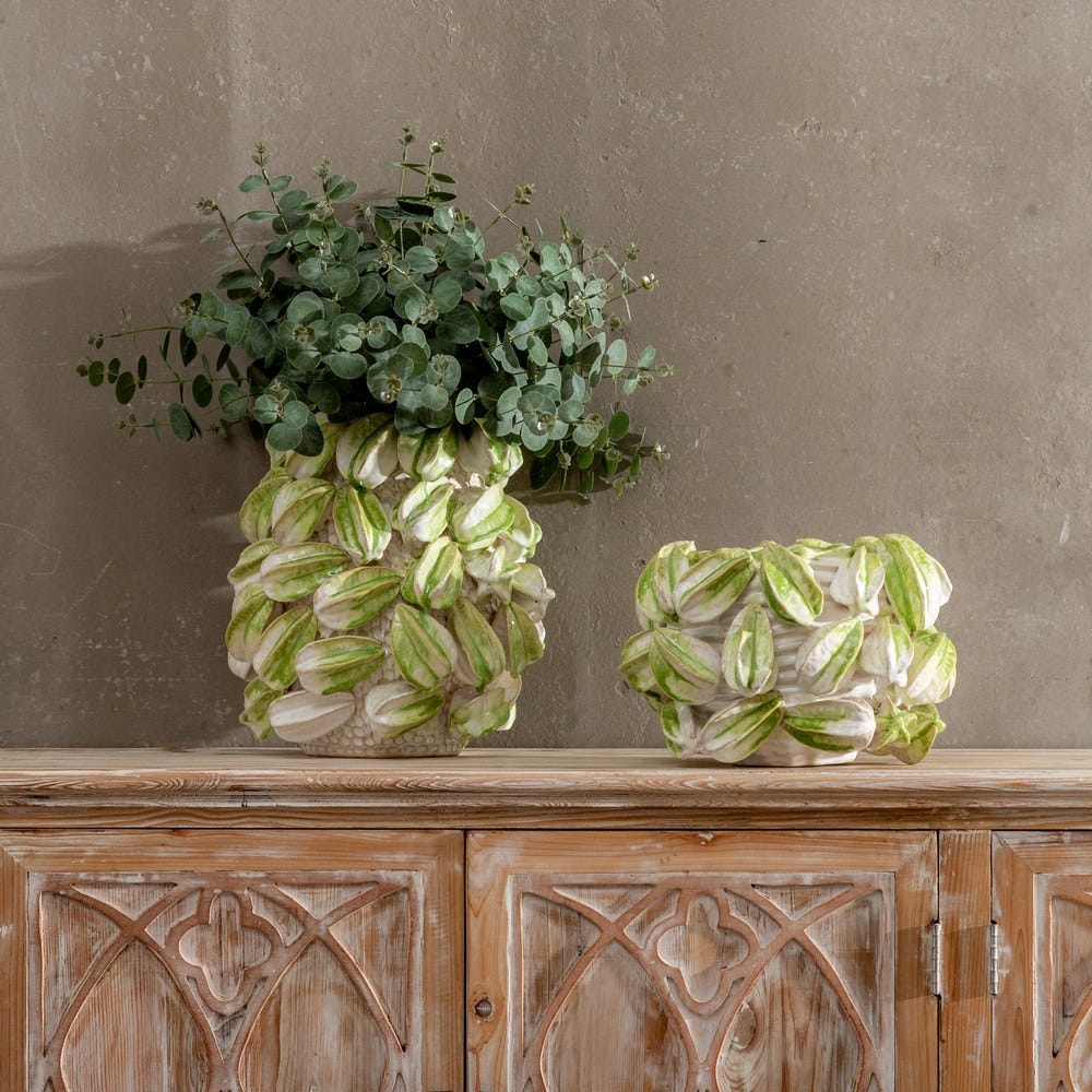 Jarrón Verde-Blanco Cerámica Decoración 33,50 x 33 x 23 cm - Imagen 7