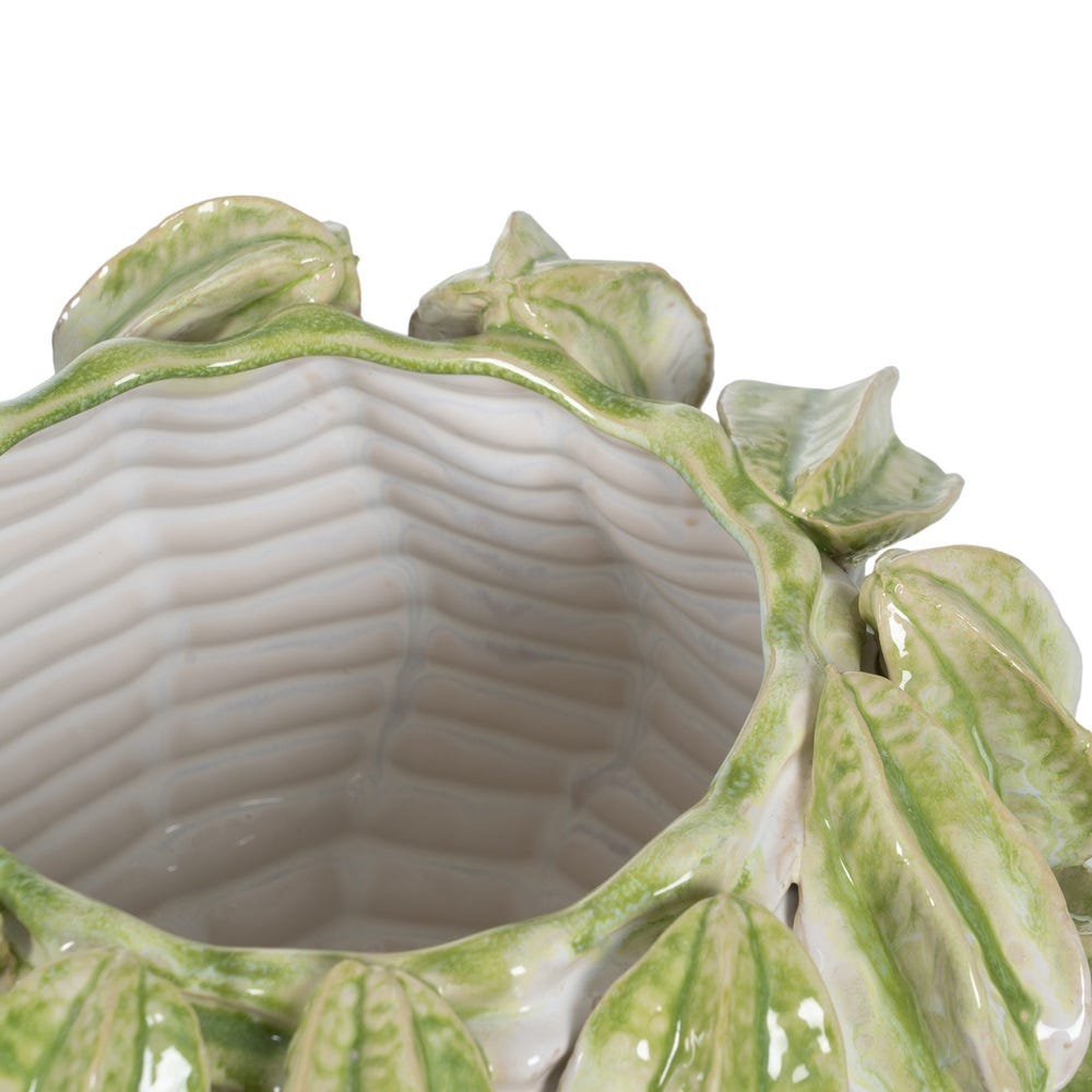 Jarrón Verde-Blanco Cerámica Decoración 33,50 x 33 x 23 cm - Imagen 4